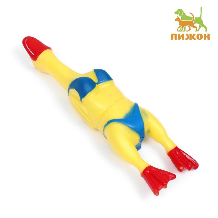 Игрушка пищащая "Пляжная утка XL" для собак, 41 см, жёлтая