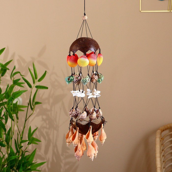 Подвесной сувенир "Дары моря" ракушки, кокос 13х13х65 см