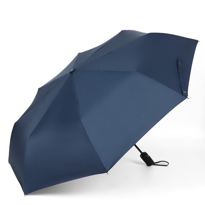 Зонт автоматический «Променад», 3 сложения, 8 спиц, R=51 см, цвет синий