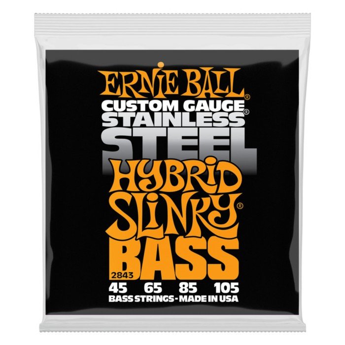 Струны для бас-гитары ERNIE BALL 2843 Stainless Steel Bass Hybrid Slinky (45-65-85-105)