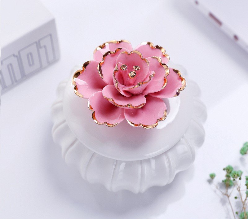 Шкатулка керамика цветок Гесанг розовый 125мл