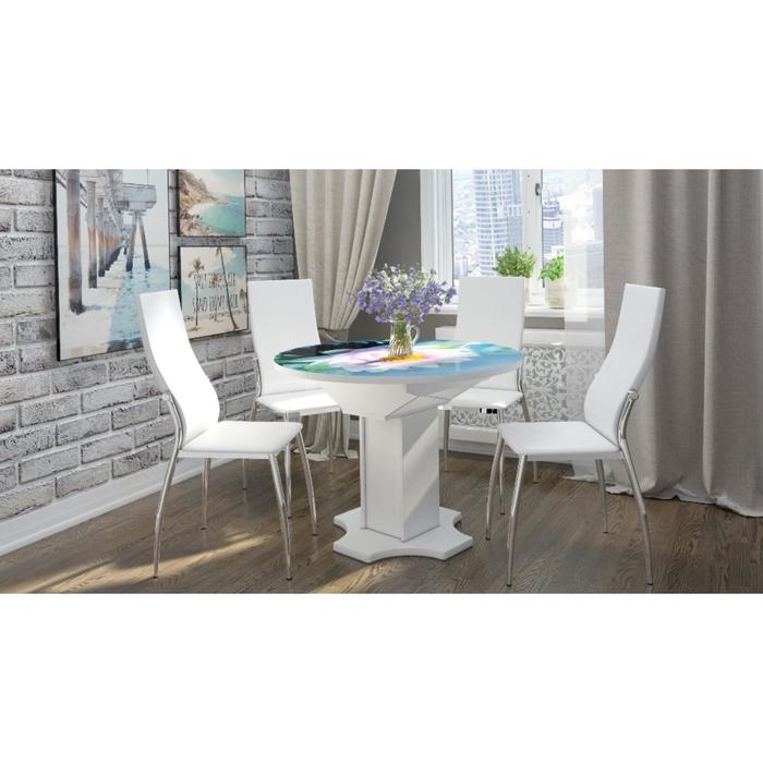 Стол раздвижной «Овация», 1000(1350) ×1000 × 750 мм, цвет белый / К-1006750006