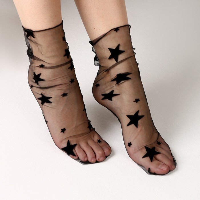 Карнавальный аксессуар- носки, цвет черный, звезды
