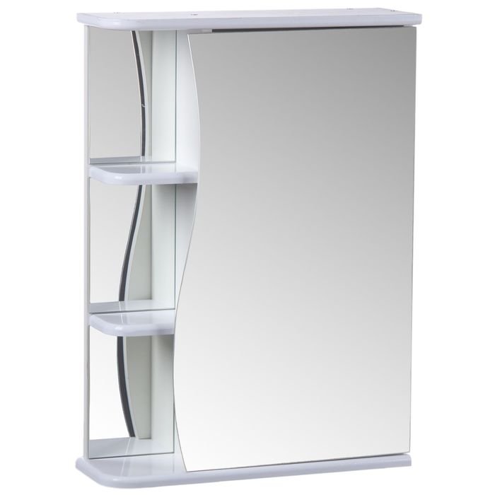 Зеркало-шкаф для ванной комнаты "Тура 5501", с тремя полками, 55 х 15,4 х 70 см