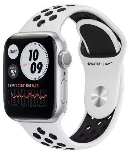 Смарт-часы Apple Watch Nike Series 6 GPS 40mm корпус серебристый, ремешок белый
