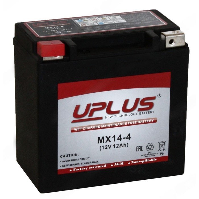 Аккумуляторная батарея UPLUS Power Sport 12 Ач, прямая полярность