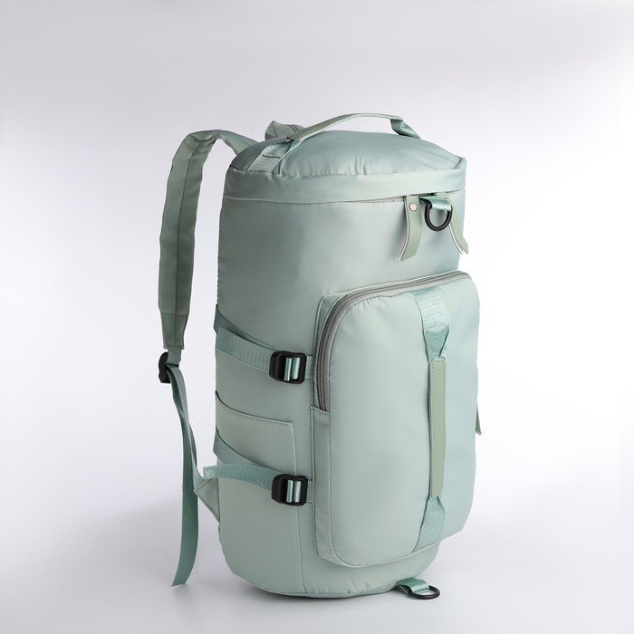 Рюкзак на молнии, 4 наружных кармана, отделение для обуви, цвет зелёный