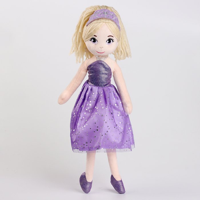 Мягкая игрушка "Кукла" в фиолетовом платье, 35 см