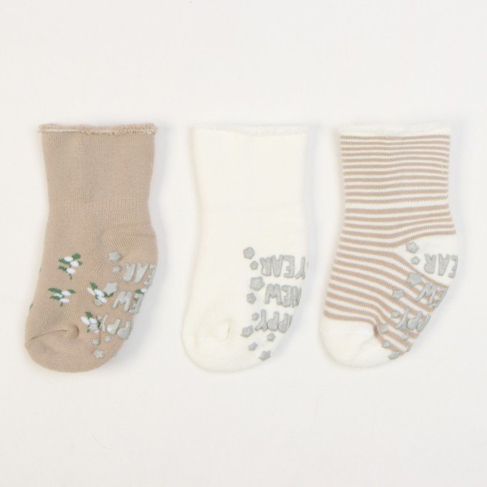 Набор махровых носков 3 пары Крошка Я Flowers 12-14 см