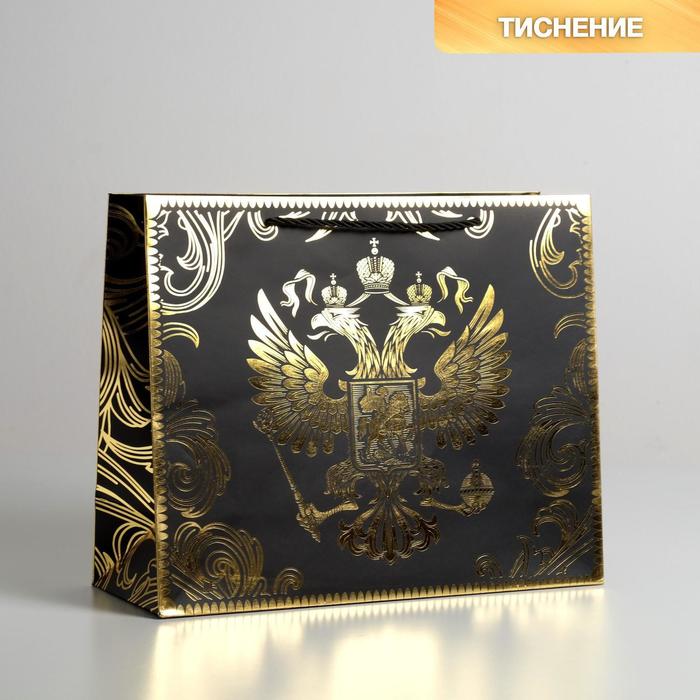 Пакет подарочный «Gold Russia», 32 × 26 × 12 см