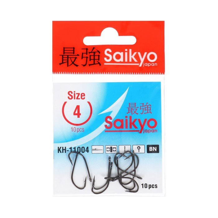 Крючки Saikyo KH-11004 Crystal BN № 4, 10 шт