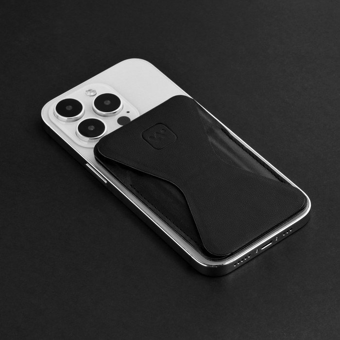 Магнитный кошелёк-подставка Windigo, поддержка Magsafe, для iPhone 12/13/14/15, графитовый чёрный