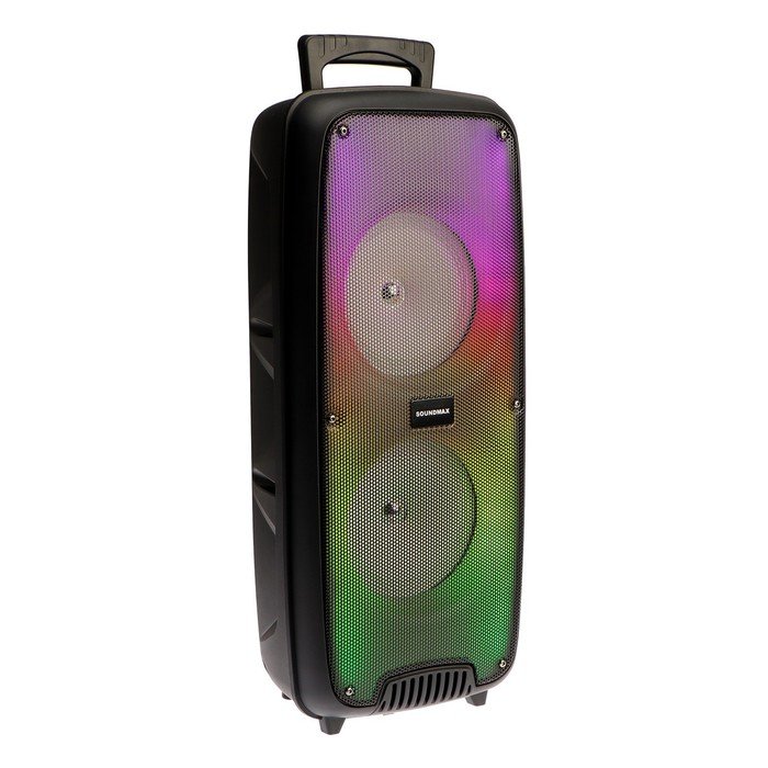 Портативная колонка Soundmax SM-PS4203, 60 Вт, 2400 мАч, FM, BT, microSD, AUX, подсветка