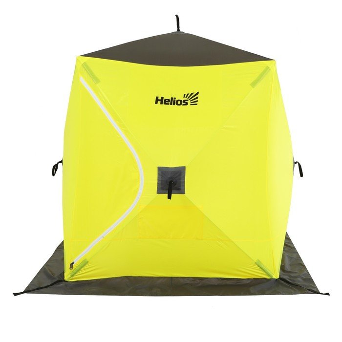 Палатка зимняя Helios "Куб", 1.5 х 1.5 м, цвет жёлтый/серый (HS-WSC-150YG)