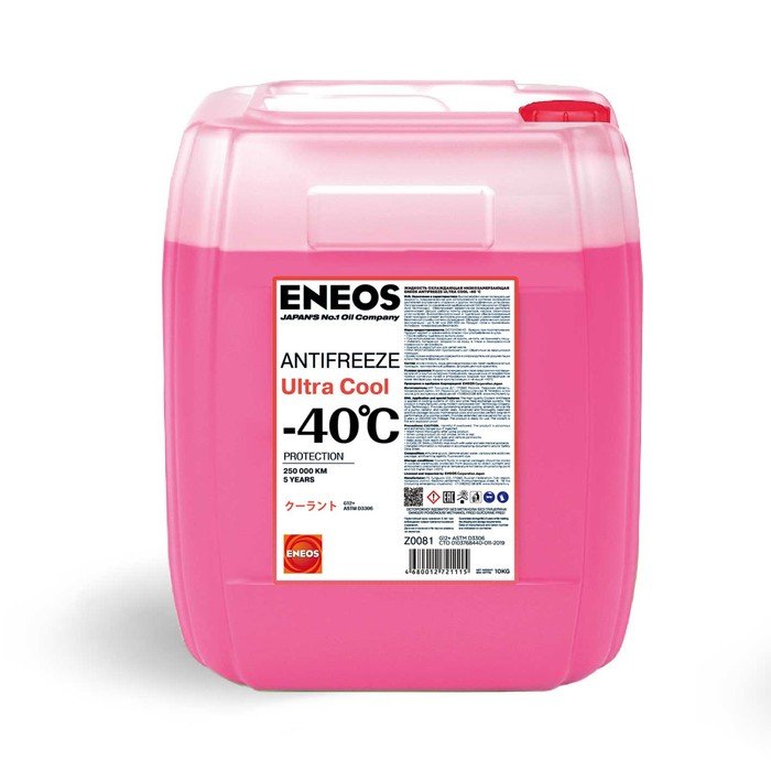 Антифриз ENEOS Ultra Cool -40 C, розовый, 10 кг