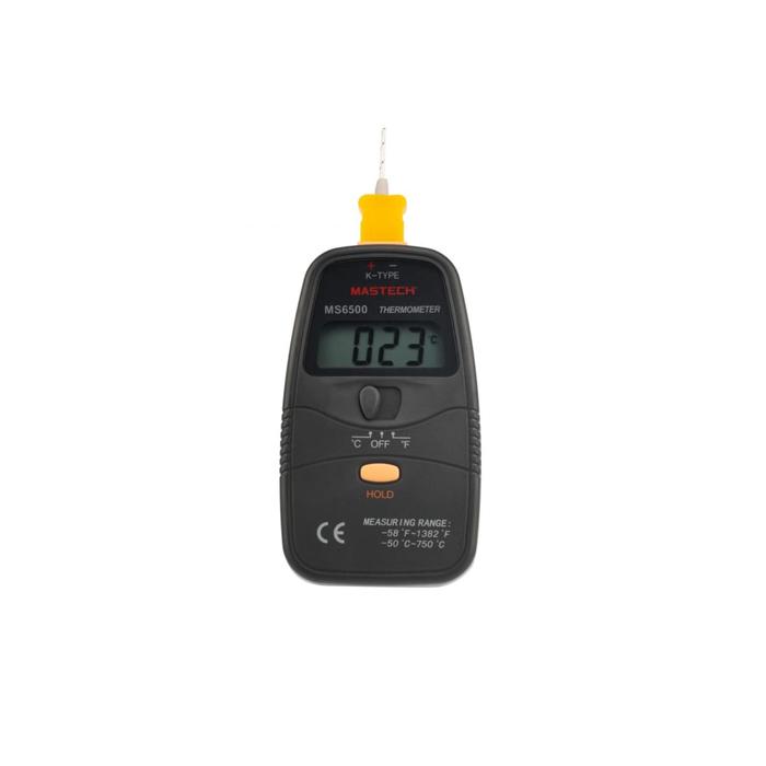 Цифровой термометр MASTECH MS6500, от -50 до +750 °С, ±2 °С, индикация полярности