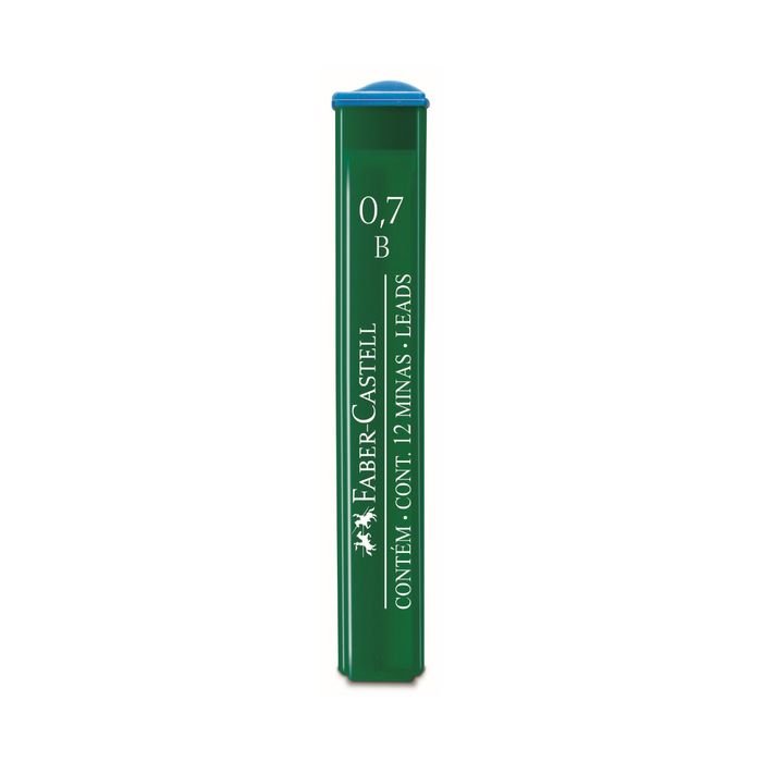 Грифели для механических карандашей 0.7 мм Faber-Castell Polymer В 12 штук, футляр