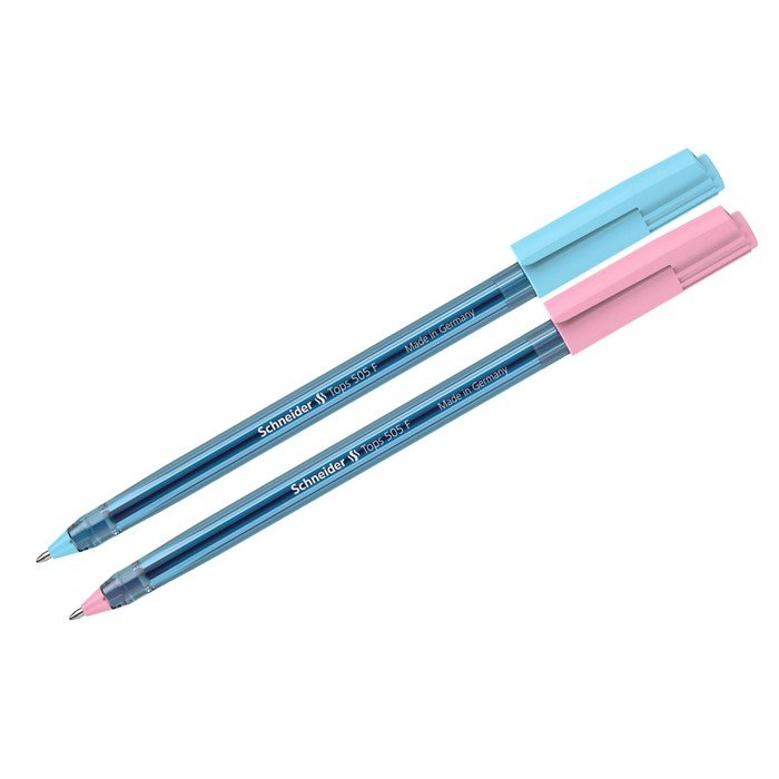 Ручка шариковая Schneider "Tops 505 F Bubble Gum", узел 0.8 мм, синие чернила, прозрачный корпус