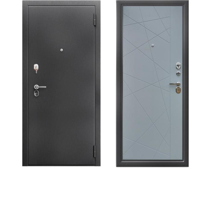 Входная дверь «Берлога Тринити», 870 × 2060 мм, правая, антик серебро / хьюстон силк маус