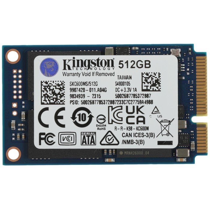Накопитель SSD Kingston mSATA 512GB SKC600MS/512G KC600 mSATA
