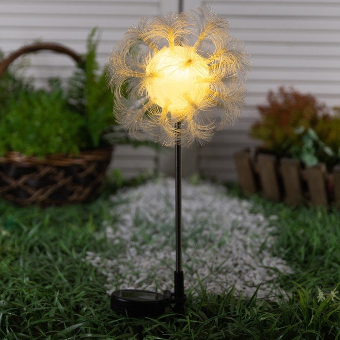 Садовый светильник на солнечной батарее «Клубок», 70 см, 1 LED, свечение тёплое белое