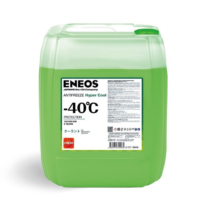 Антифриз ENEOS Hyper Cool -40 C, зелёный, 20 кг