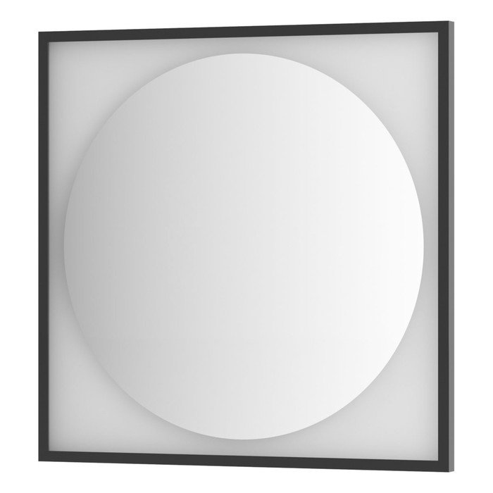 Зеркало в багетной раме с LED-подсветкой 18 Вт, 80x80 см, без выключателя, нейтральный белый свет, ч