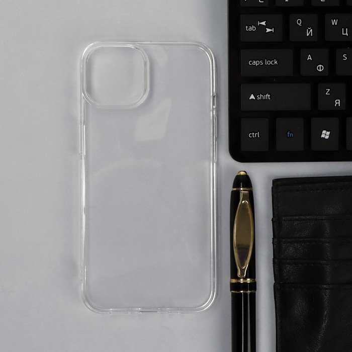Чехол Krutoff, для iPhone 14, силиконовый, прозрачный