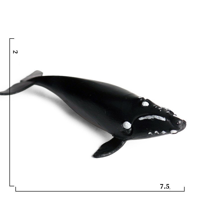 Фигурка мини горбатый кит 7,5х2см черный
