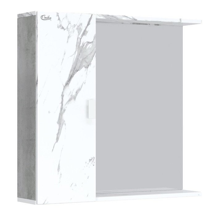 Шкаф-зеркало "МАРБЛ" 75.00 мрамор/камень бетонный Универсальный 15,5 х 75 х 71 см