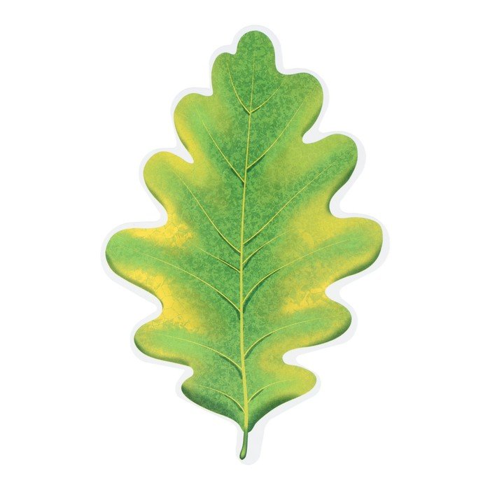 Плакат вырубной "Листочек дубовый" зелёно-жёлтый 6,5х6,5 см