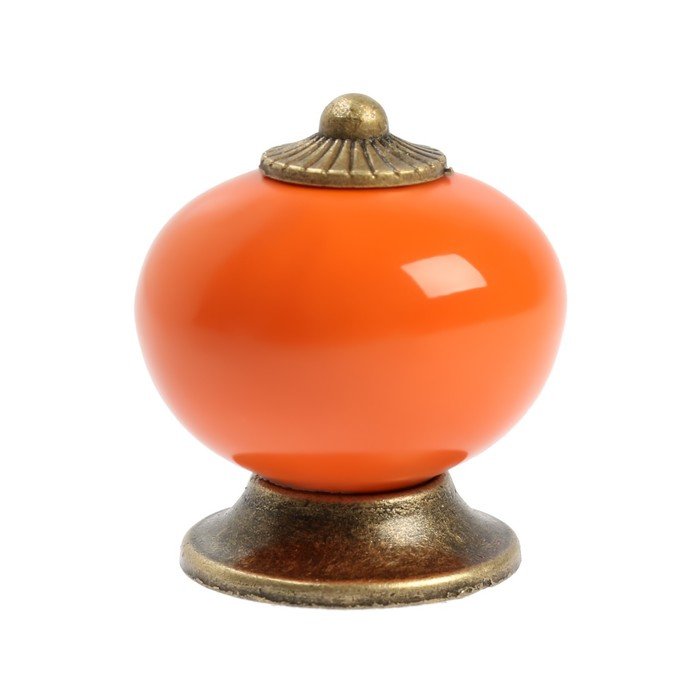 Ручка кнопка DOME Ceramics 003, керамическая, оранжевая