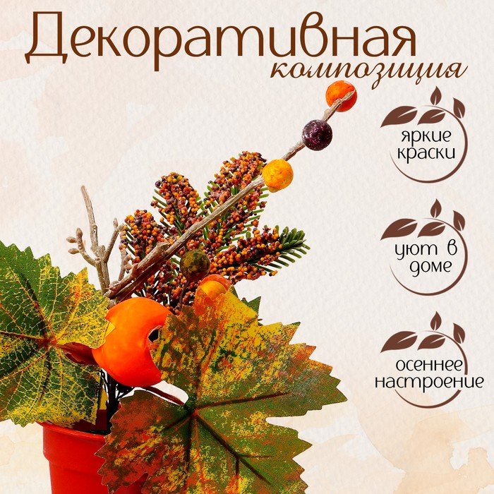 Декоративная композиция «Осенний урожай» 10 × 20 × 24 см