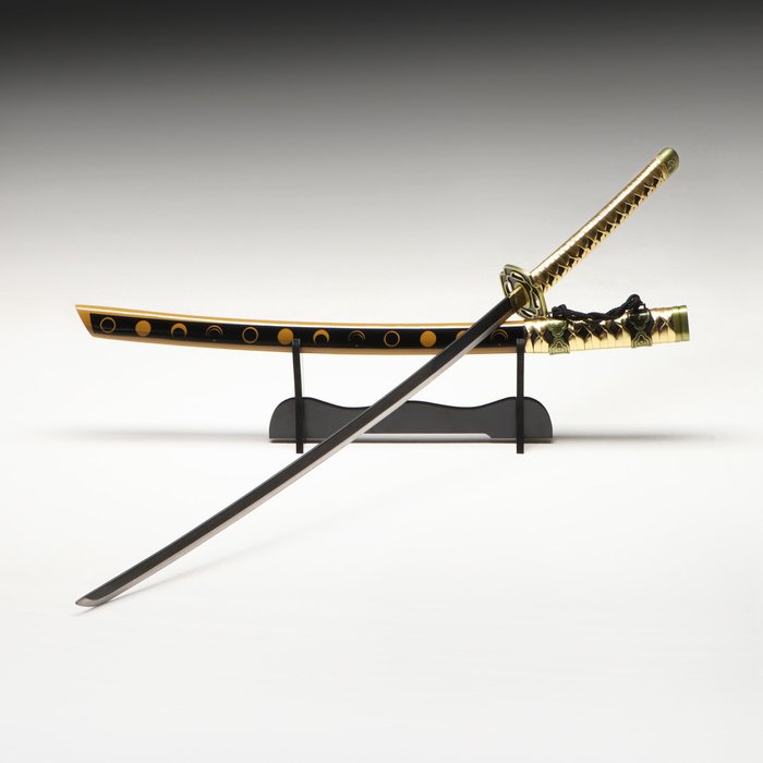 Сувенирное оружие "Катана Мика" 103 см, клинок 68 см, чёрная, на подставке