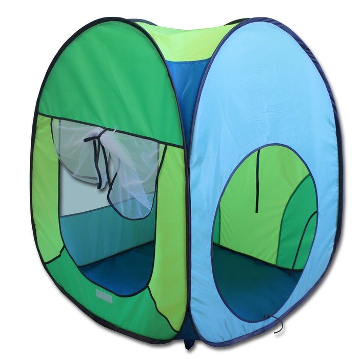 Палатка, 4 грани квадрат, 75 × 75 × 90 см, цвет яркий голубой, салатовый, лимон, бирюза