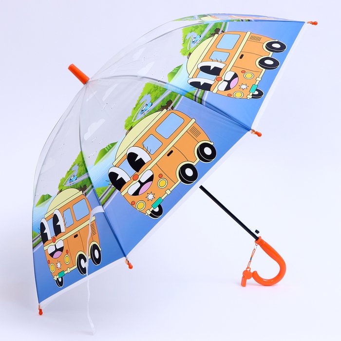 Детский зонт п/авт со свистком «Автобус» d = 84 см, 8 спиц, 65 × 7 × 6 см