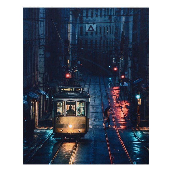 Картина световая "Трамвай" 40*50 см