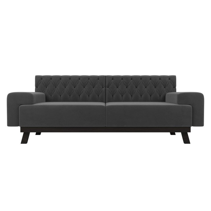 Прямой диван «Мюнхен Люкс», велюр, цвет серый