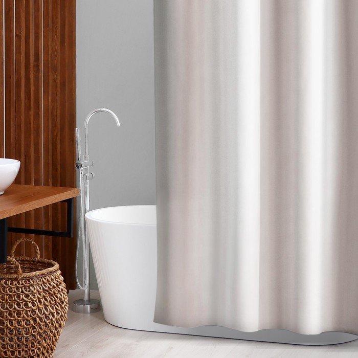 Штора для ванной комнаты SAVANNA «Элегант», с люверсами и металлическими кольцами, 180×180 см, PEVA
