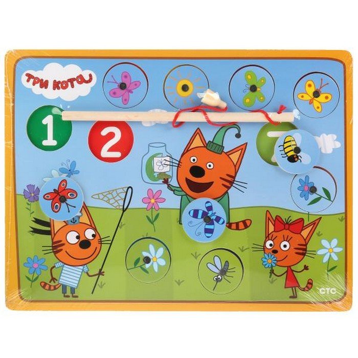 Игрушка деревянная «Рыбалка» «Ловим бабочек» «Три Кота»