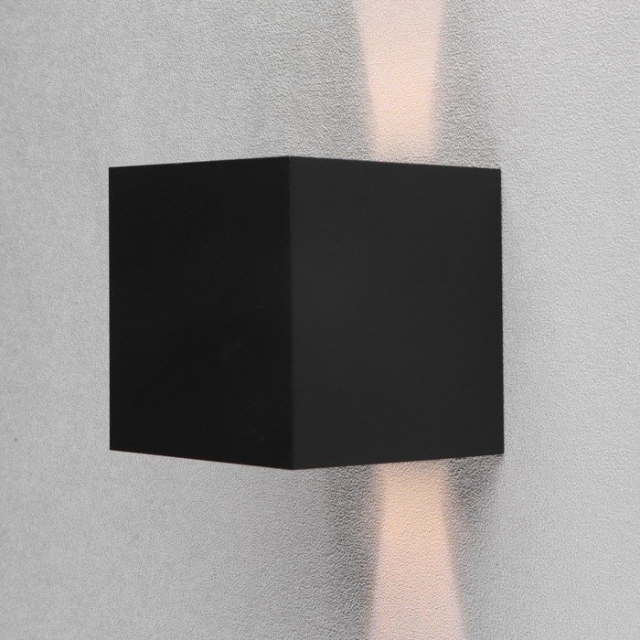 Светильник фасадный «Куб», FSD-004, 6 Вт, 3000К, IP65, 220 В, металл, черный