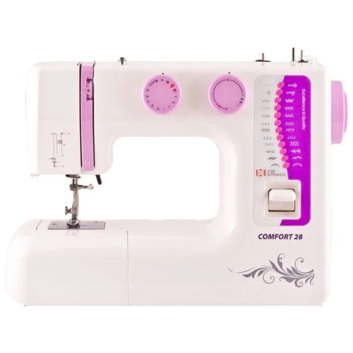 Швейная машина Comfort 28, 25 операций, полуавтомат, бело-фиолетовая