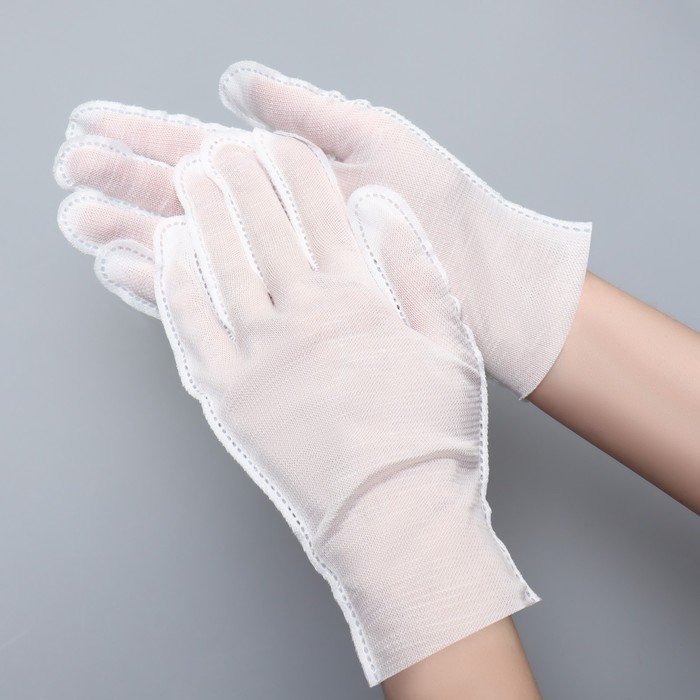 Перчатки хлопковые «Эконом», универсальный размер, пара, фасовка 12 пар, цвет белый