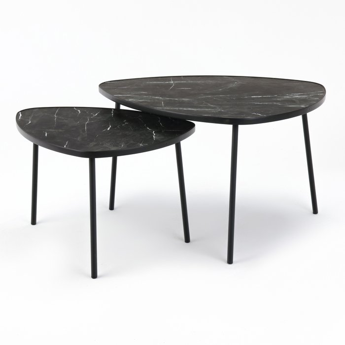 Комплект столиков LAKSI РУТА, 445(565)x600(760)x400(460),черный матовый/каратель