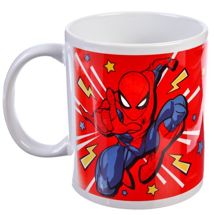 Кружка сублимация, красный, 350 мл "Мой герой", Человек-паук
