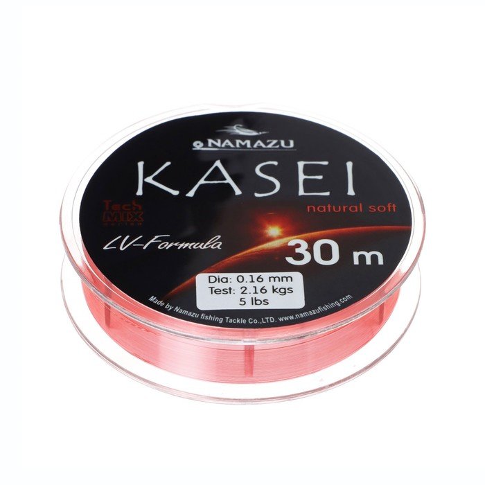 Леска Namazu Kasei, диаметр 0.16 мм, тест 2.16 кг, 30 м, красная