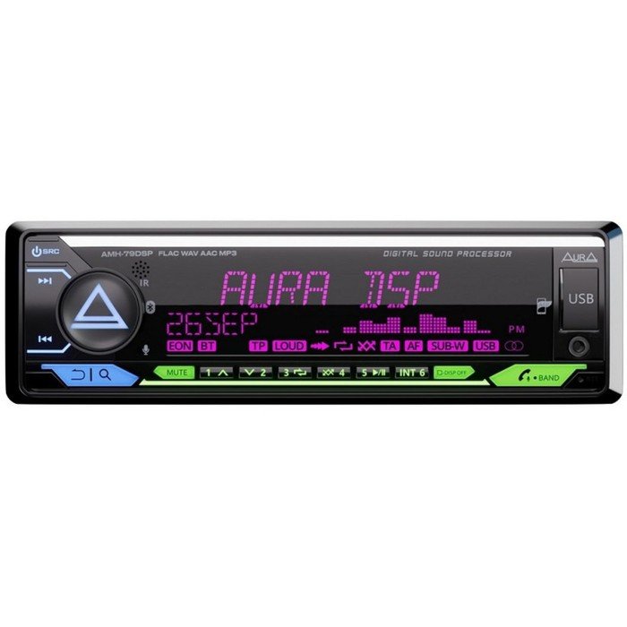 Автомагнитола AURA MP3/WMA AMH-79DSP, процессор, USB/BLUETOOTH