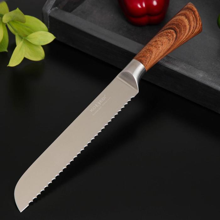 Нож для хлеба Доляна Forest, лезвие 20 см, цвет коричневый