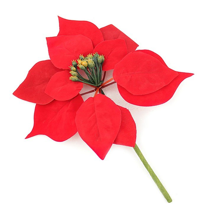 Новогодний декор «Пуансеттия», цвет красный