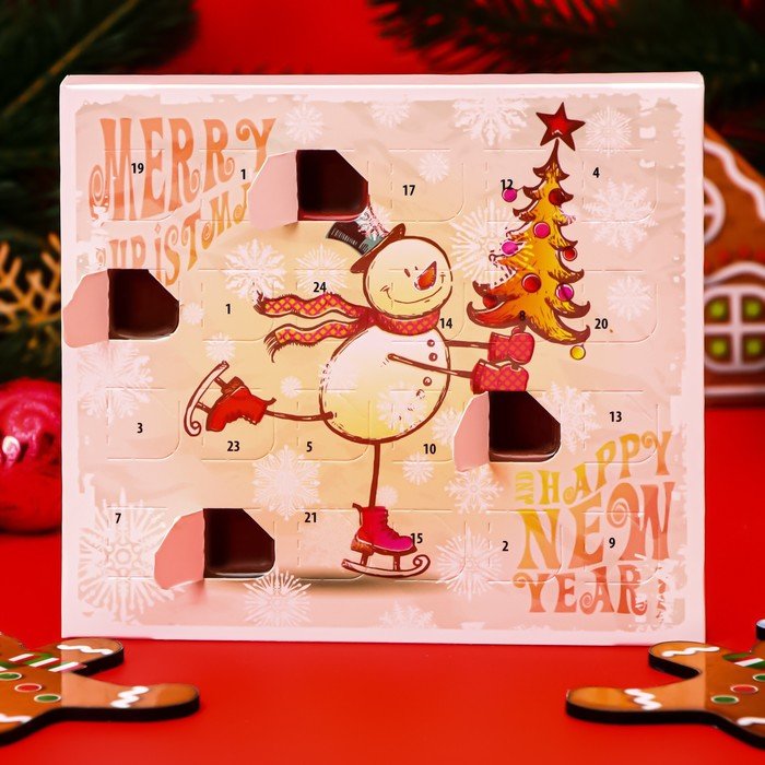 Адвент календарь Fikar "Рождественский снеговик", 40 г